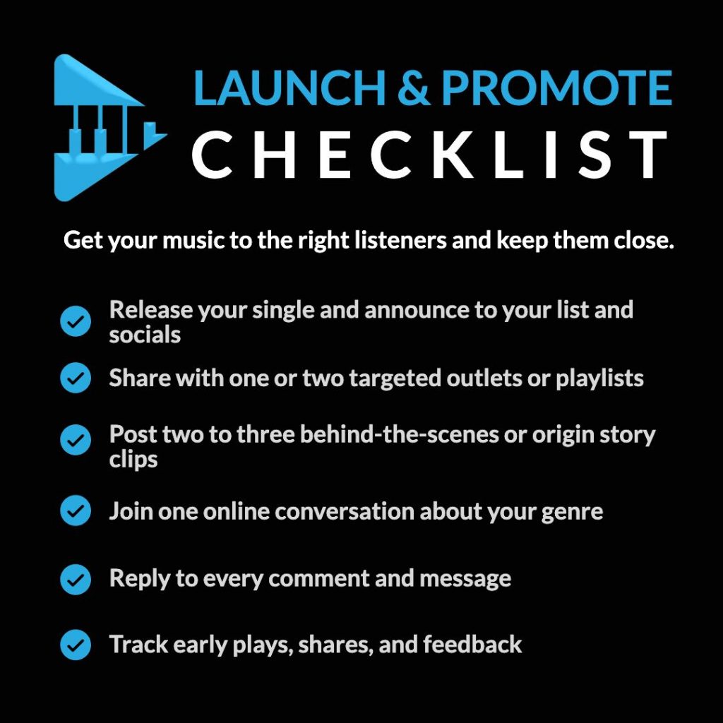  Launch and promote checklist for musicians starting a career and releasing a new song