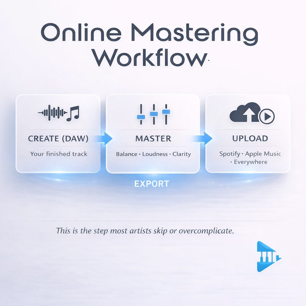 Simple online mastering workflow from track creation to release